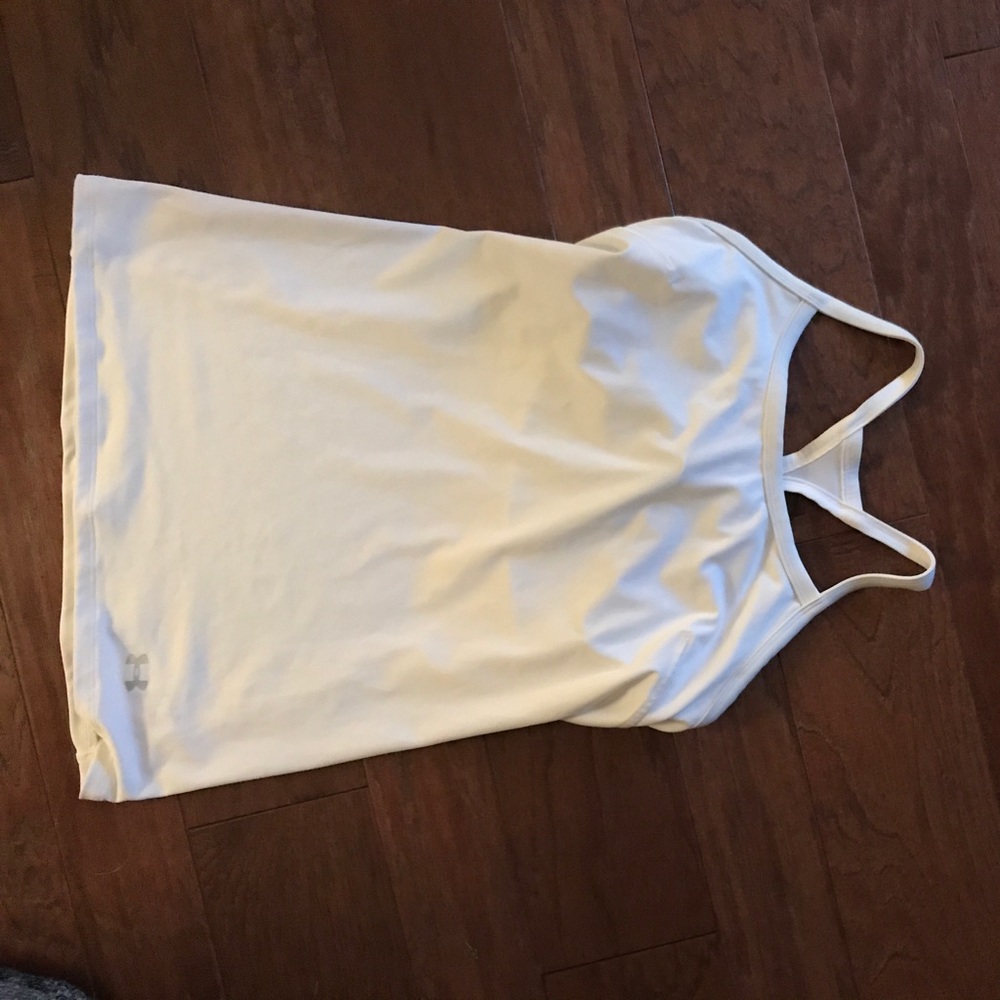 White under armor tank with built in bra size M
